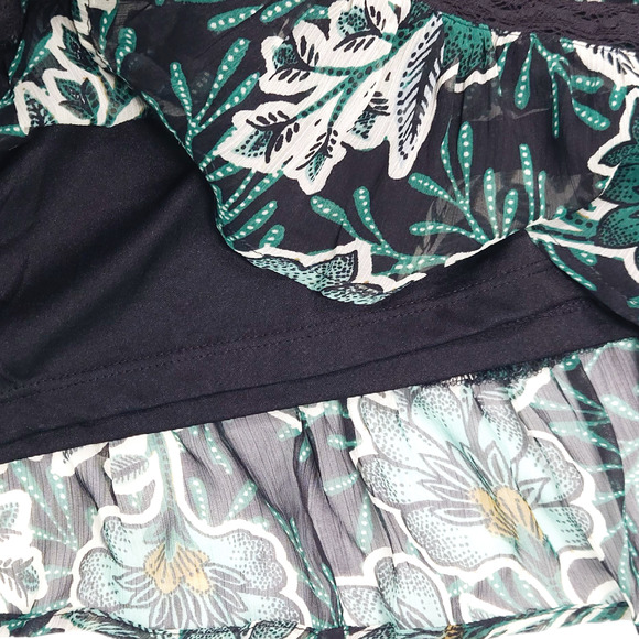 NWT B.O.G. Band of the Free Maisie Floral Mini Dress Sz. XS [2] Black Emerald - Picture 7 of 11
